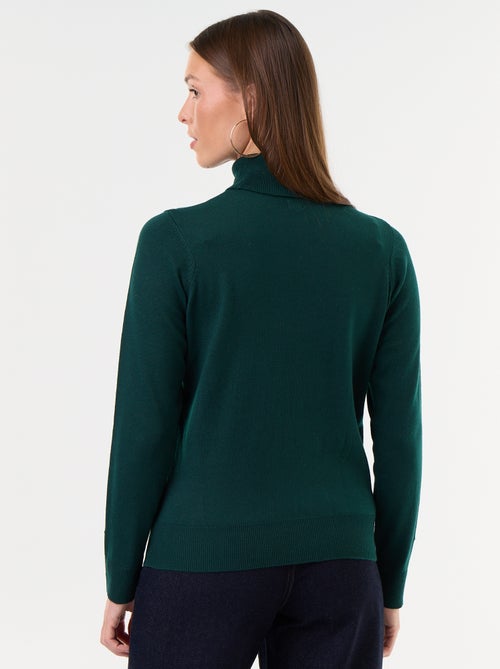 Camisola de gola alta em malha fina - Kiabi