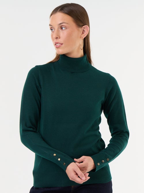 Camisola de gola alta em malha fina - Kiabi