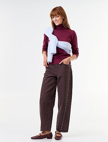 Camisola de gola alta em malha fina