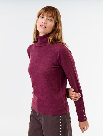 Camisola de gola alta em malha fina