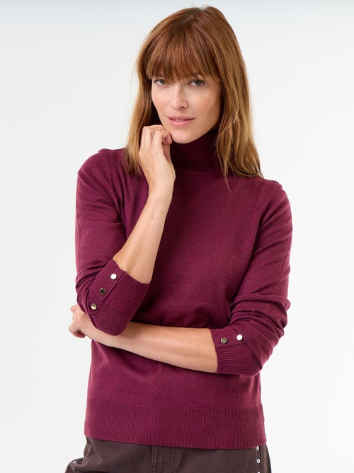 Camisola de gola alta em malha fina - Kiabi