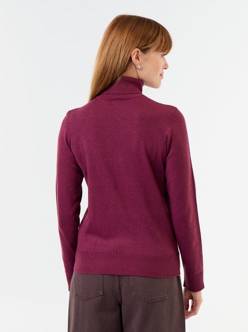 Camisola de gola alta em malha fina - Kiabi