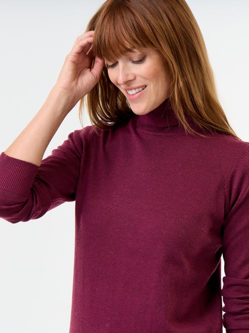 Camisola de gola alta em malha fina - Kiabi