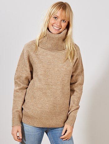 Camisola de gola alta em malha fofa - Kiabi