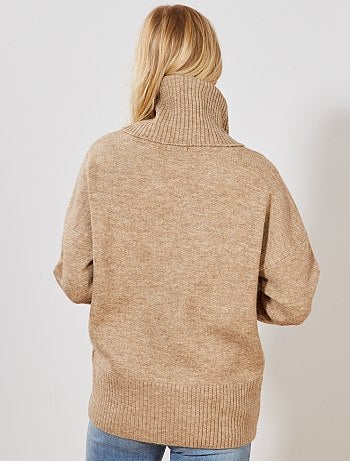 Camisola de gola alta em malha fofa - Kiabi