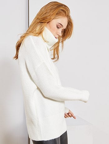 Camisola de gola alta em malha fofa - Kiabi