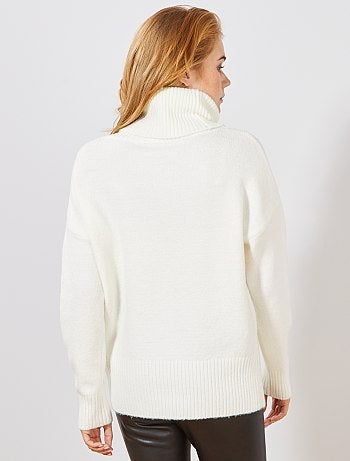 Camisola de gola alta em malha fofa - Kiabi