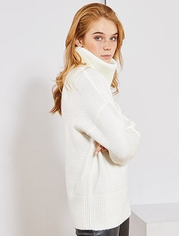 Camisola de gola alta em malha fofa - Kiabi