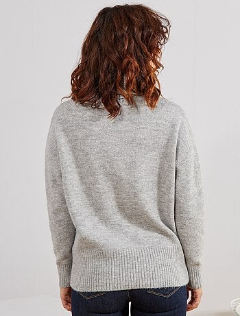 Camisola de gola alta em malha fofa - Kiabi