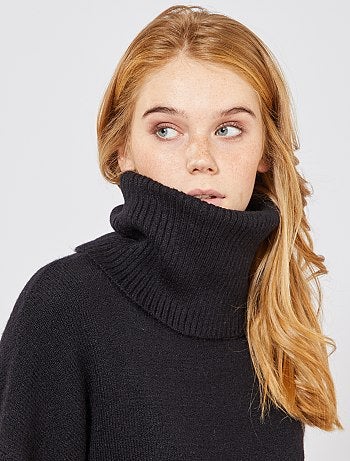 Camisola de gola alta em malha fofa - Kiabi