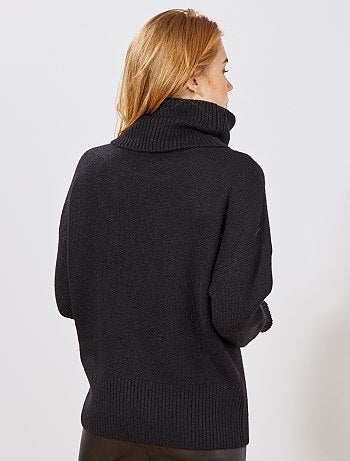 Camisola de gola alta em malha fofa - Kiabi