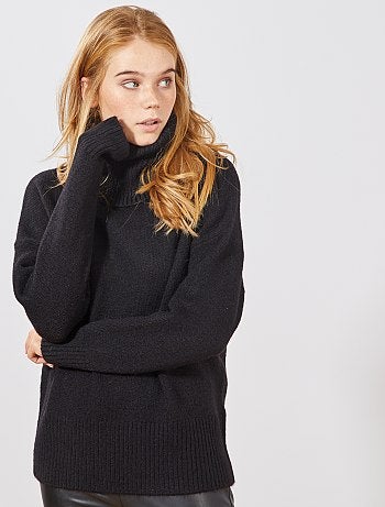 Camisola de gola alta em malha fofa - Kiabi