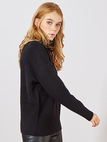 Camisola de gola alta em malha fofa - Kiabi