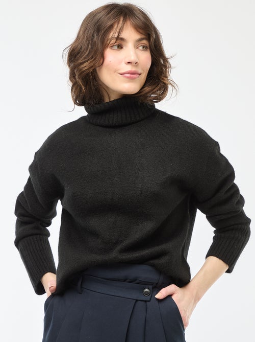 Camisola de gola alta em malha grossa - Kiabi