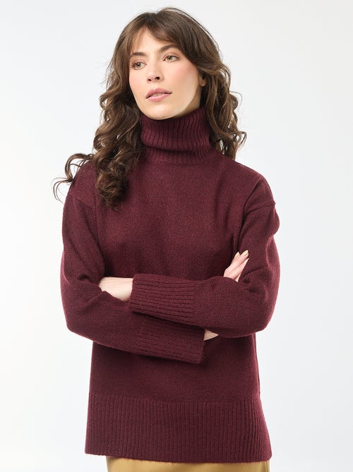 Camisola de gola alta em malha grossa - Kiabi
