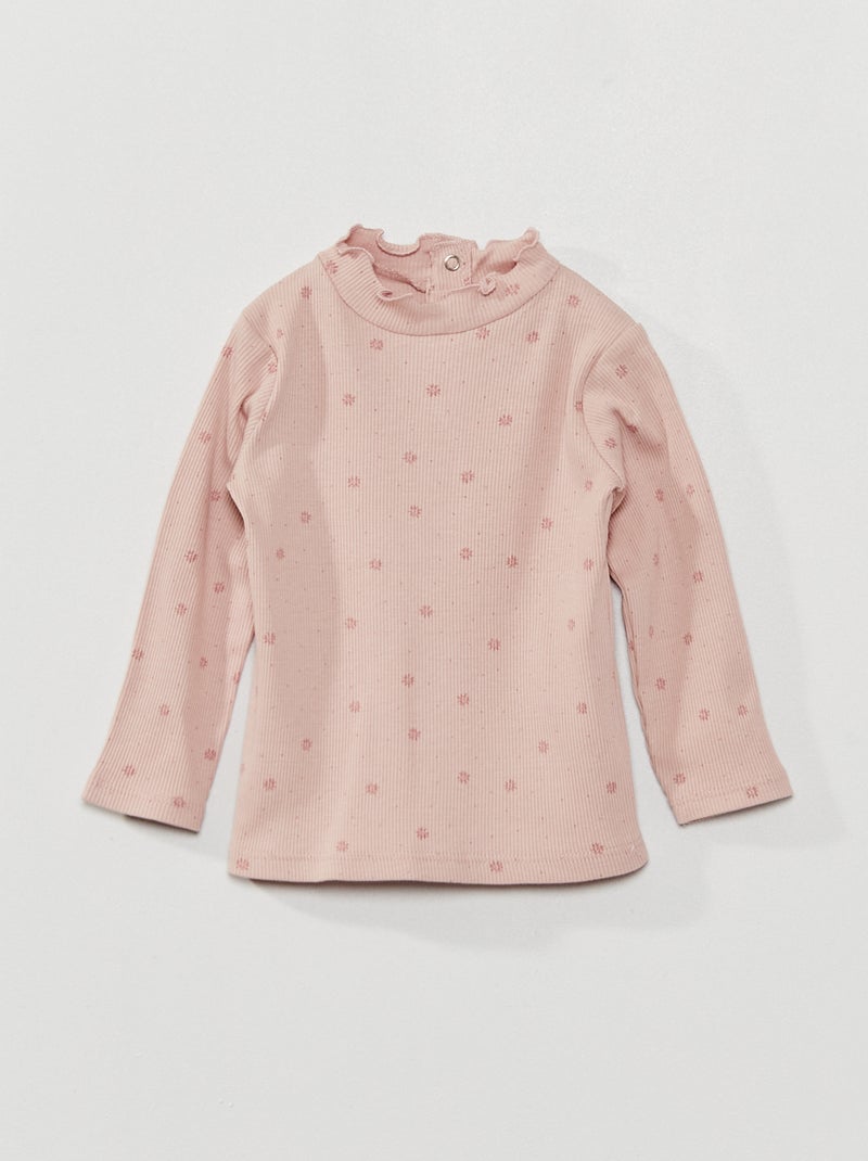 Camisola de gola alta em malha nervurada VIOLETA - Kiabi