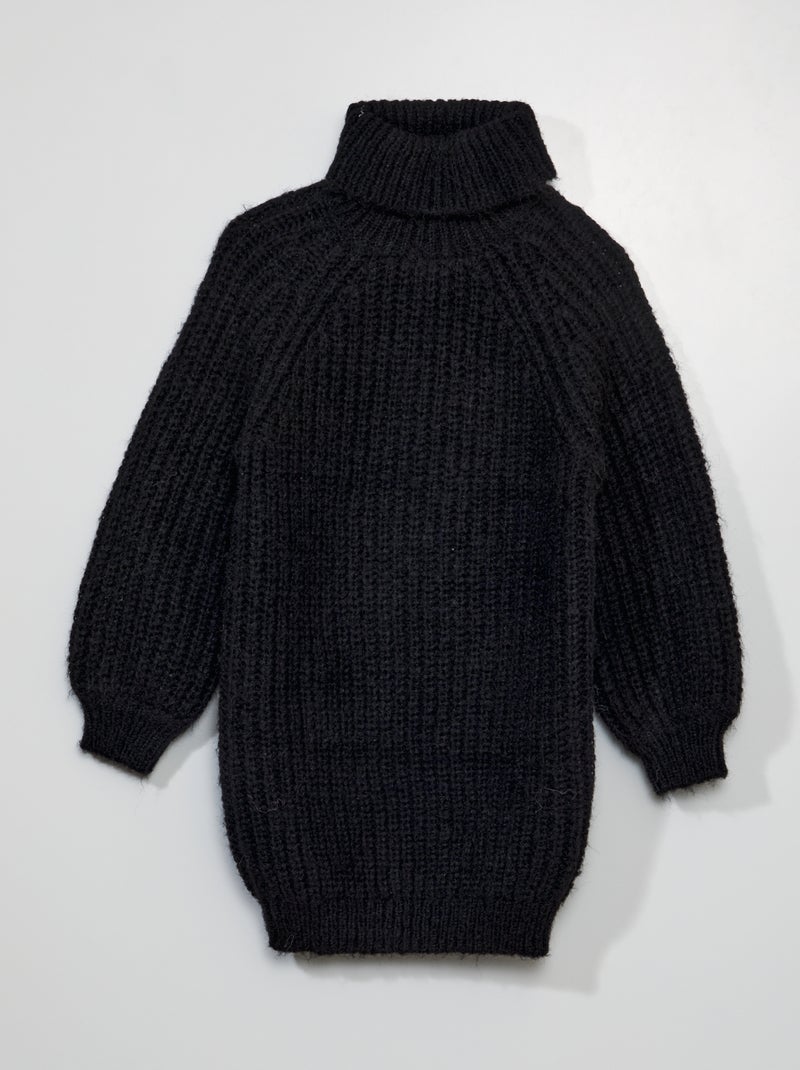 Camisola de gola alta em malha Preto - Kiabi