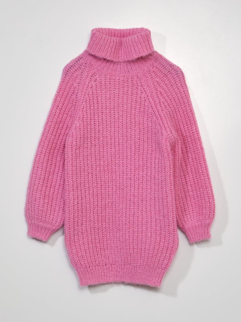 Camisola de gola alta em malha ROSA - Kiabi