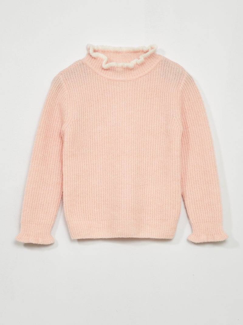 Camisola de gola alta em malha ROSA - Kiabi