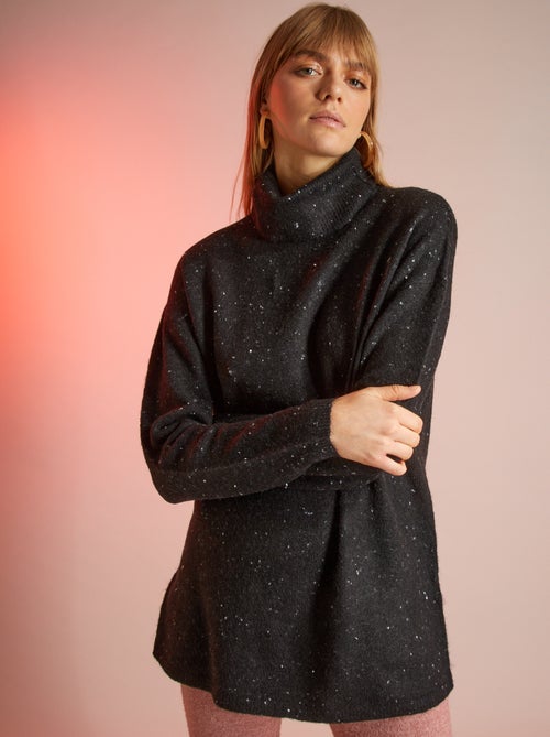 Camisola de gola alta em malha suave - Kiabi