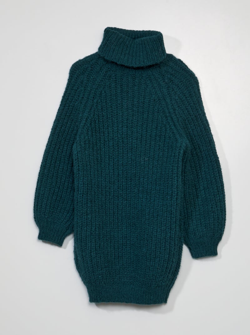 Camisola de gola alta em malha VERDE - Kiabi