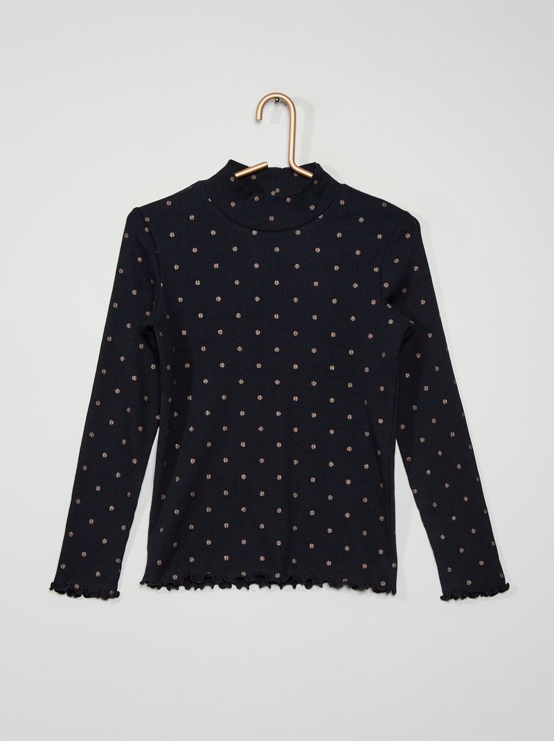 Camisola de gola alta estampada AZUL - Kiabi