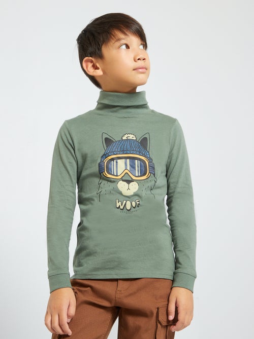 Camisola de gola alta estampada - Kiabi