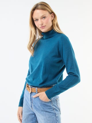 Camisola de gola alta lisa