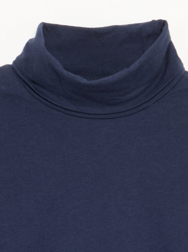 Camisola de gola alta lisa Azul - Kiabi