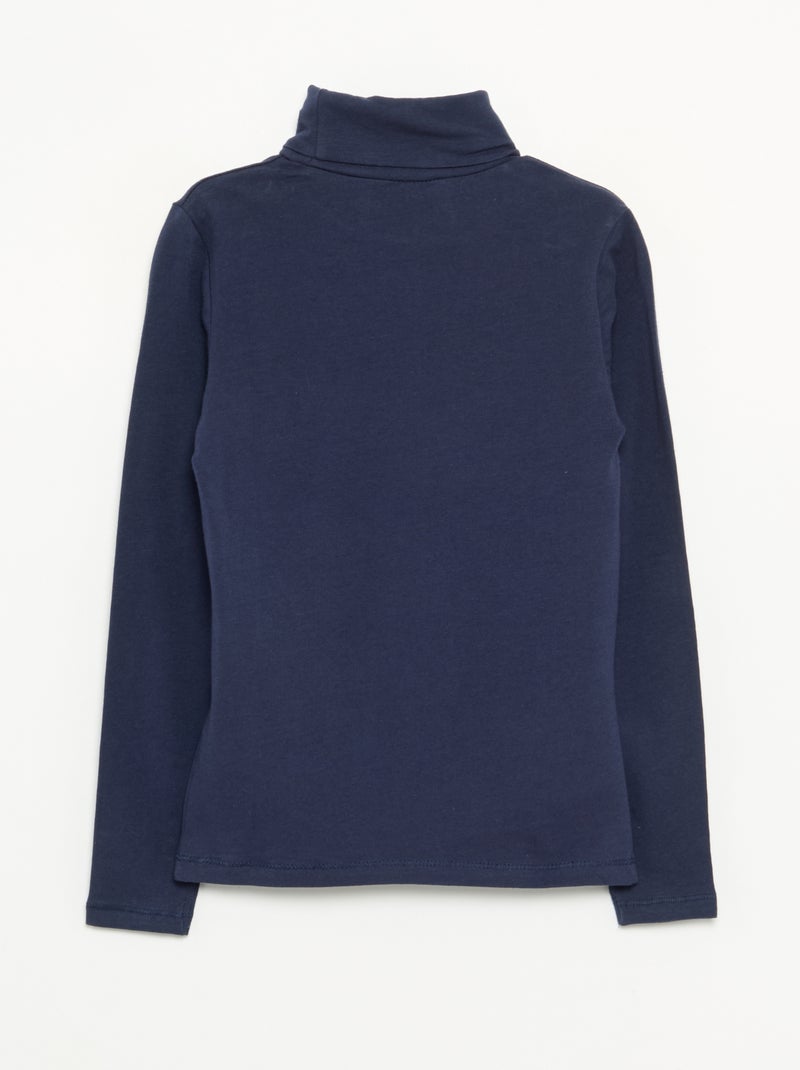 Camisola de gola alta lisa Azul - Kiabi