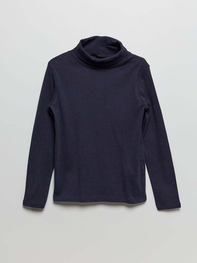 Camisola de gola alta lisa Azul Marinho - Kiabi