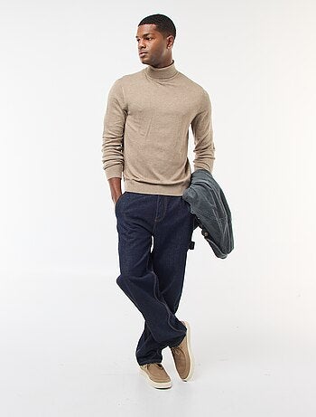 Camisola de gola alta lisa