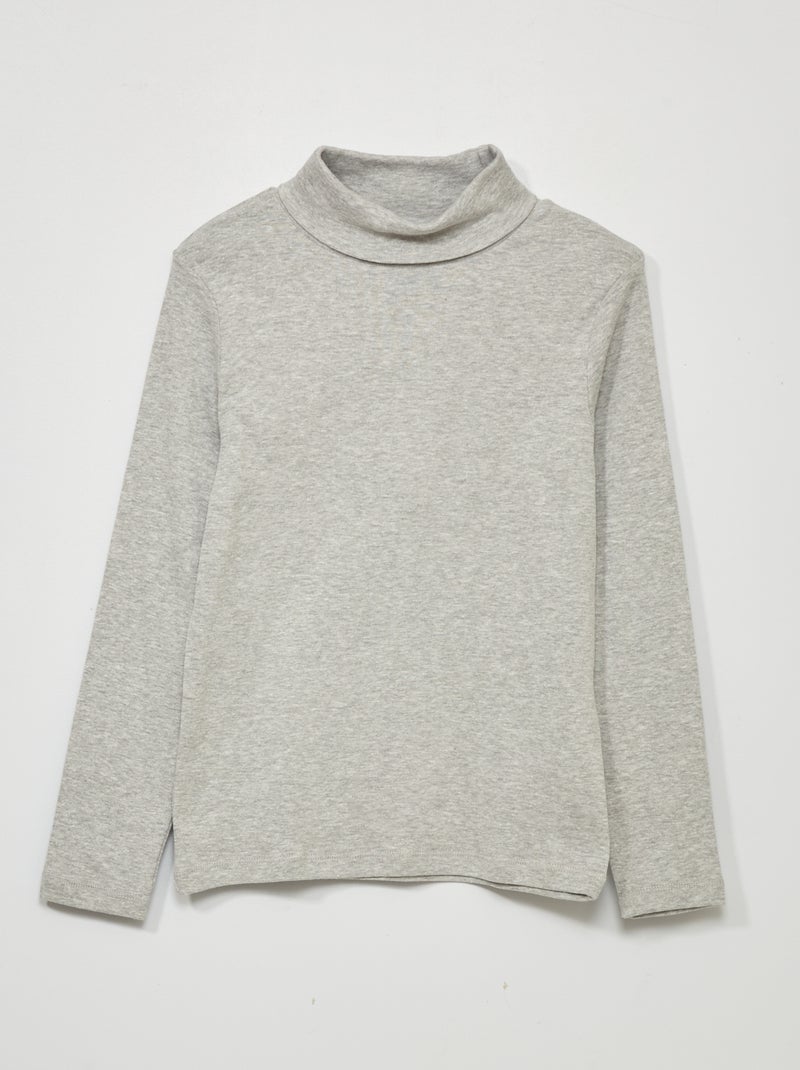 Camisola de gola alta lisa CINZA - Kiabi