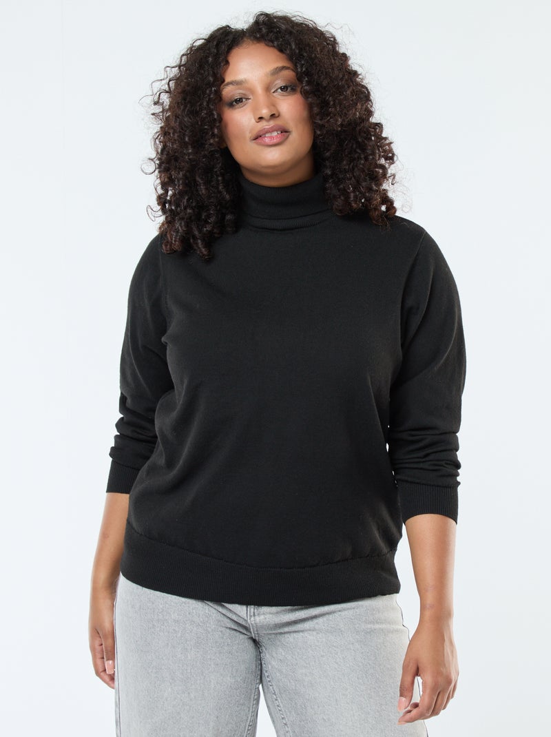 Camisola de gola alta lisa Cinza - Kiabi