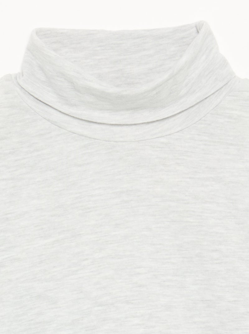 Camisola de gola alta lisa Cinza - Kiabi