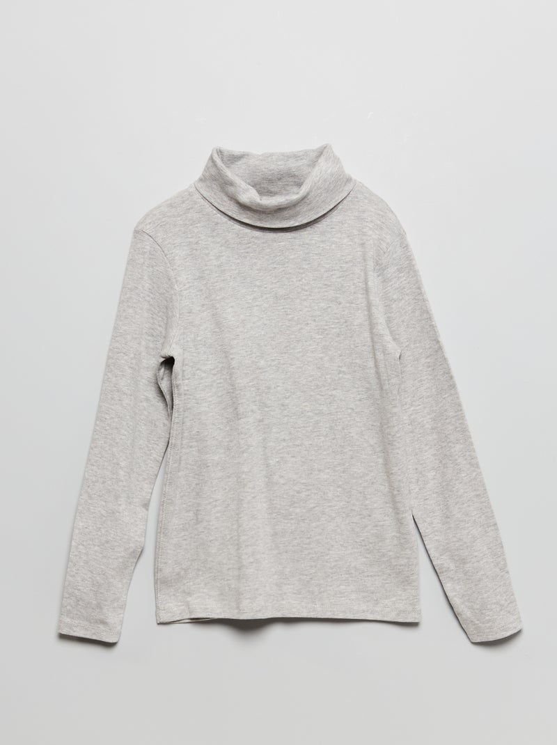 Camisola de gola alta lisa CINZA - Kiabi