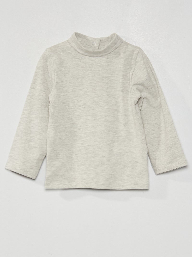 Camisola de gola alta lisa CINZA - Kiabi
