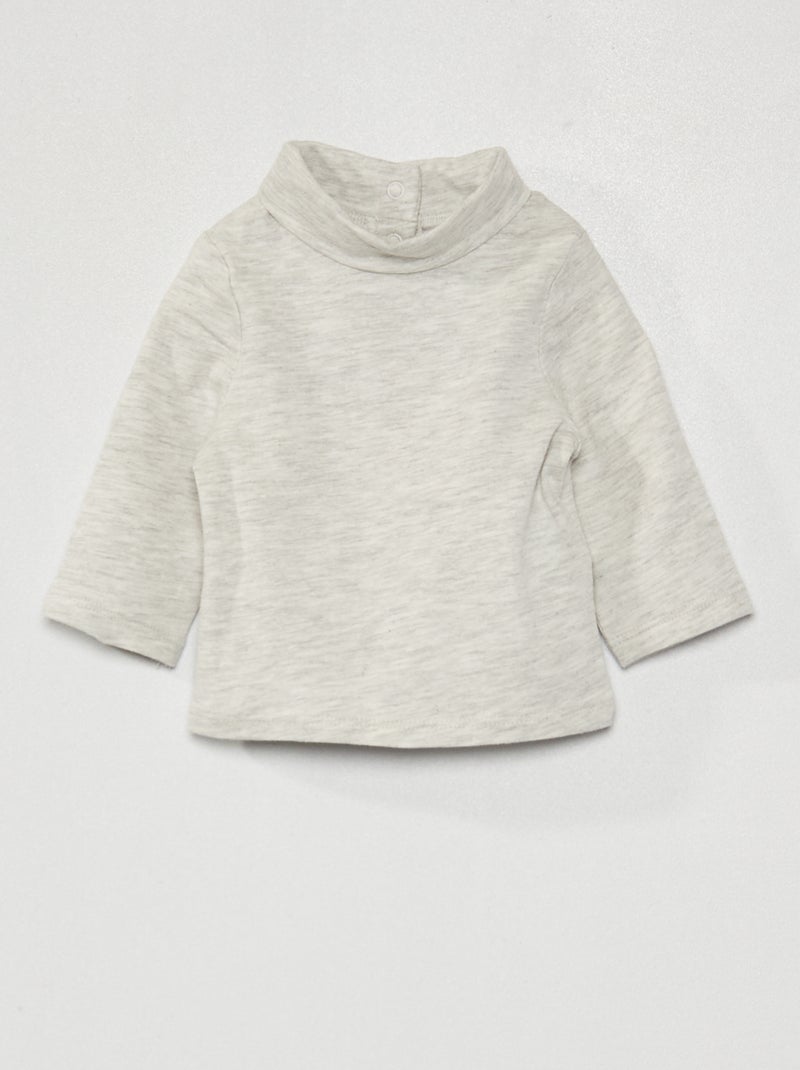 Camisola de gola alta lisa CINZA - Kiabi