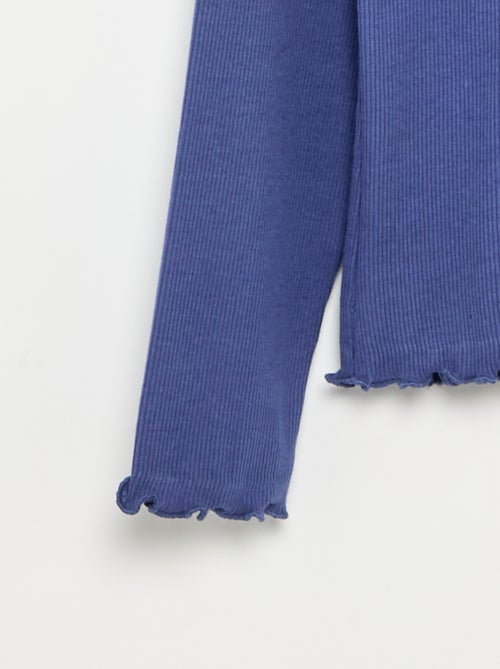 Camisola de gola alta lisa com acabamentos ondulados - Kiabi Camisola de gola alta lisa com acabamentos ondulados - Kiabi