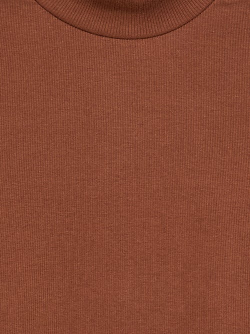 Camisola de gola alta lisa com acabamentos ondulados - Kiabi