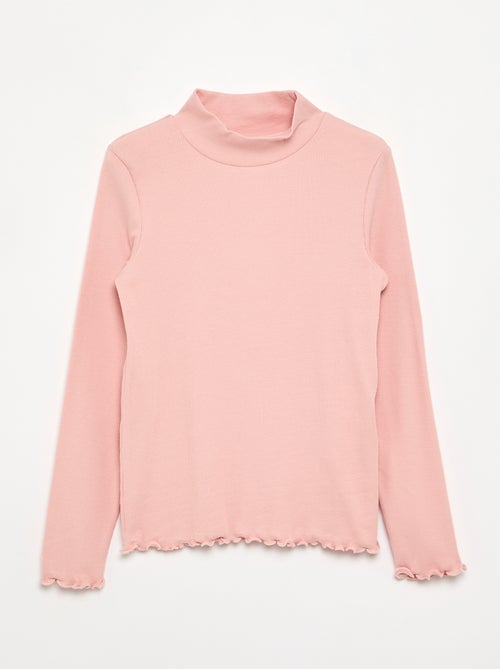 Camisola de gola alta lisa com acabamentos ondulados - Kiabi Camisola de gola alta lisa com acabamentos ondulados - Kiabi