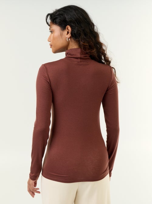 Camisola de gola alta lisa de lã misturada - Kiabi