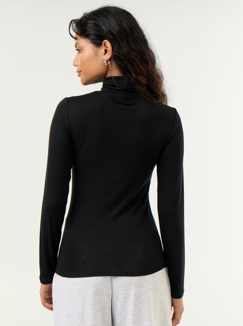 Camisola de gola alta lisa de lã misturada - Kiabi