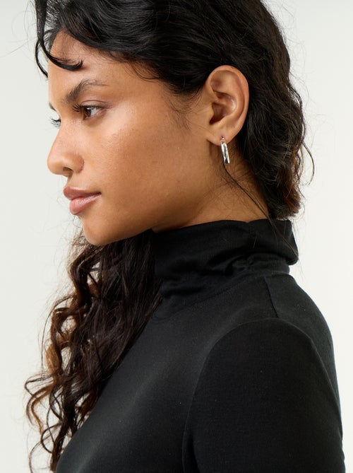 Camisola de gola alta lisa de lã misturada - Kiabi