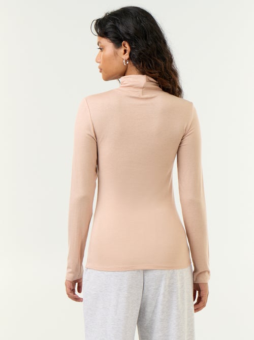 Camisola de gola alta lisa de lã misturada - Kiabi