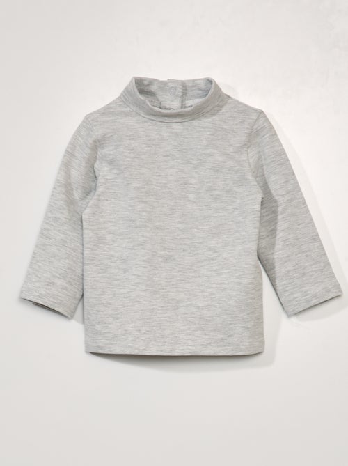 Camisola de gola alta lisa em jersey - Kiabi