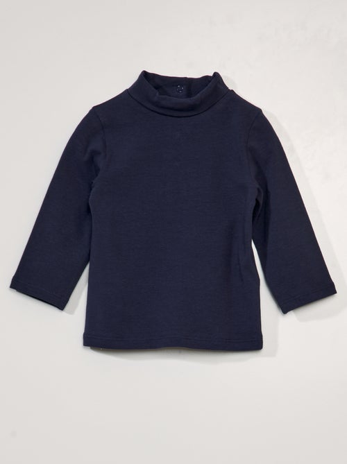 Camisola de gola alta lisa em jersey - Kiabi