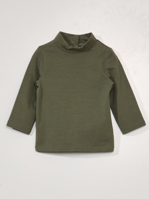 Camisola de gola alta lisa em jersey - Kiabi