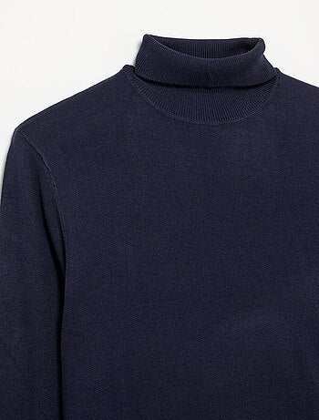 Camisola de gola alta lisa em malha fina