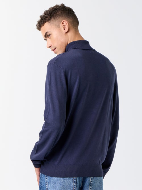 Camisola de gola alta lisa em malha fina - Kiabi